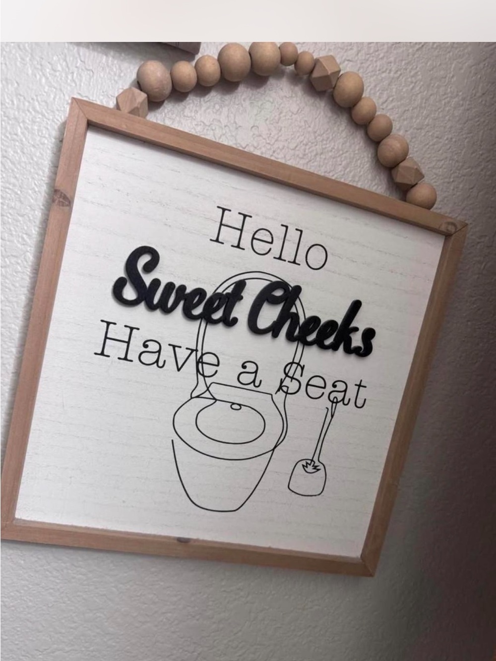 Wood Bathroom Decor Sign